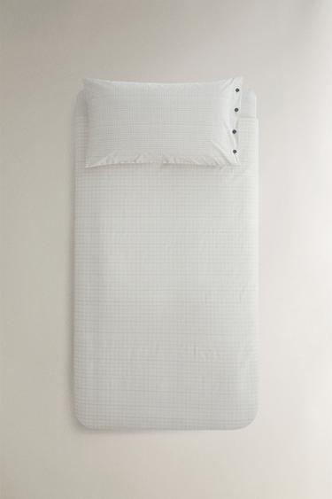 Zara KIDS' CHECKED COTTON DUVET COVER - Multicolored