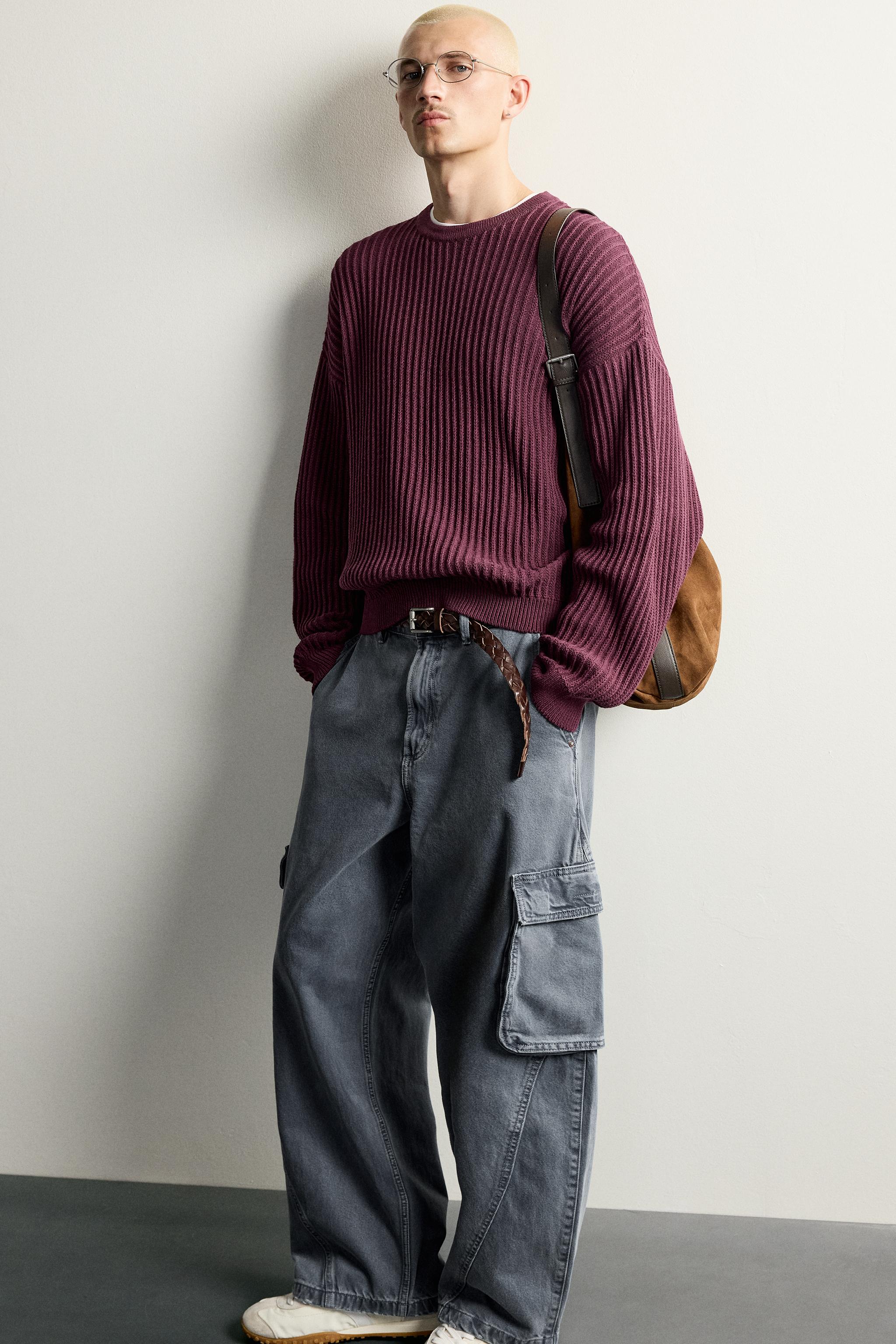 BALLOON-FIT CARGO PANTS WITH SEAMS