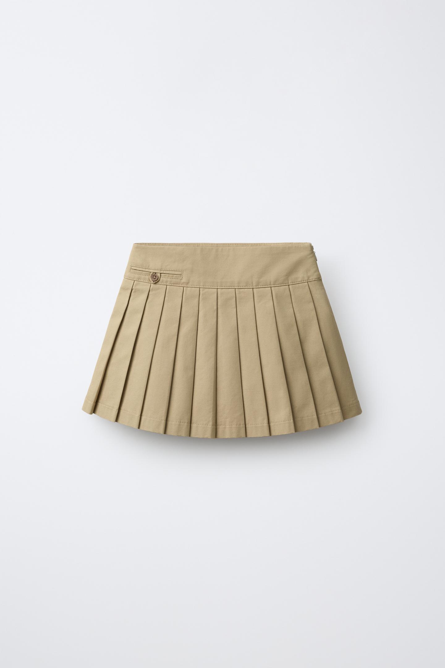 Детская юбка Zara Solid Pleated, цвет: Светлый верблюжий — фото 2