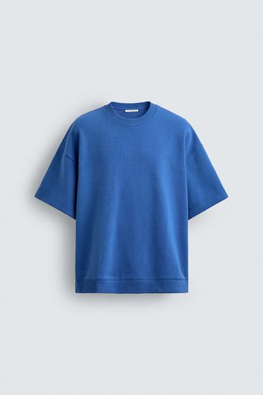 Zara TECHNICAL INTERLOCK SWEATSHIRT - Bluish