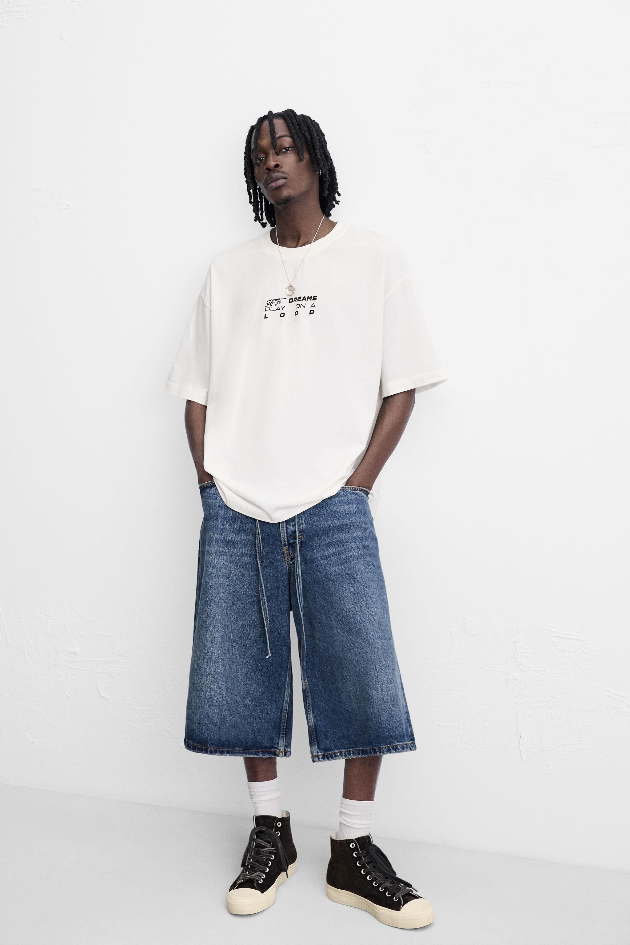 【ZARA】エンボスプリントTシャツ ホワイト | 0495/437/250 エンボスプリントTシャツ - ホワイト | ZARA Japan / 日本