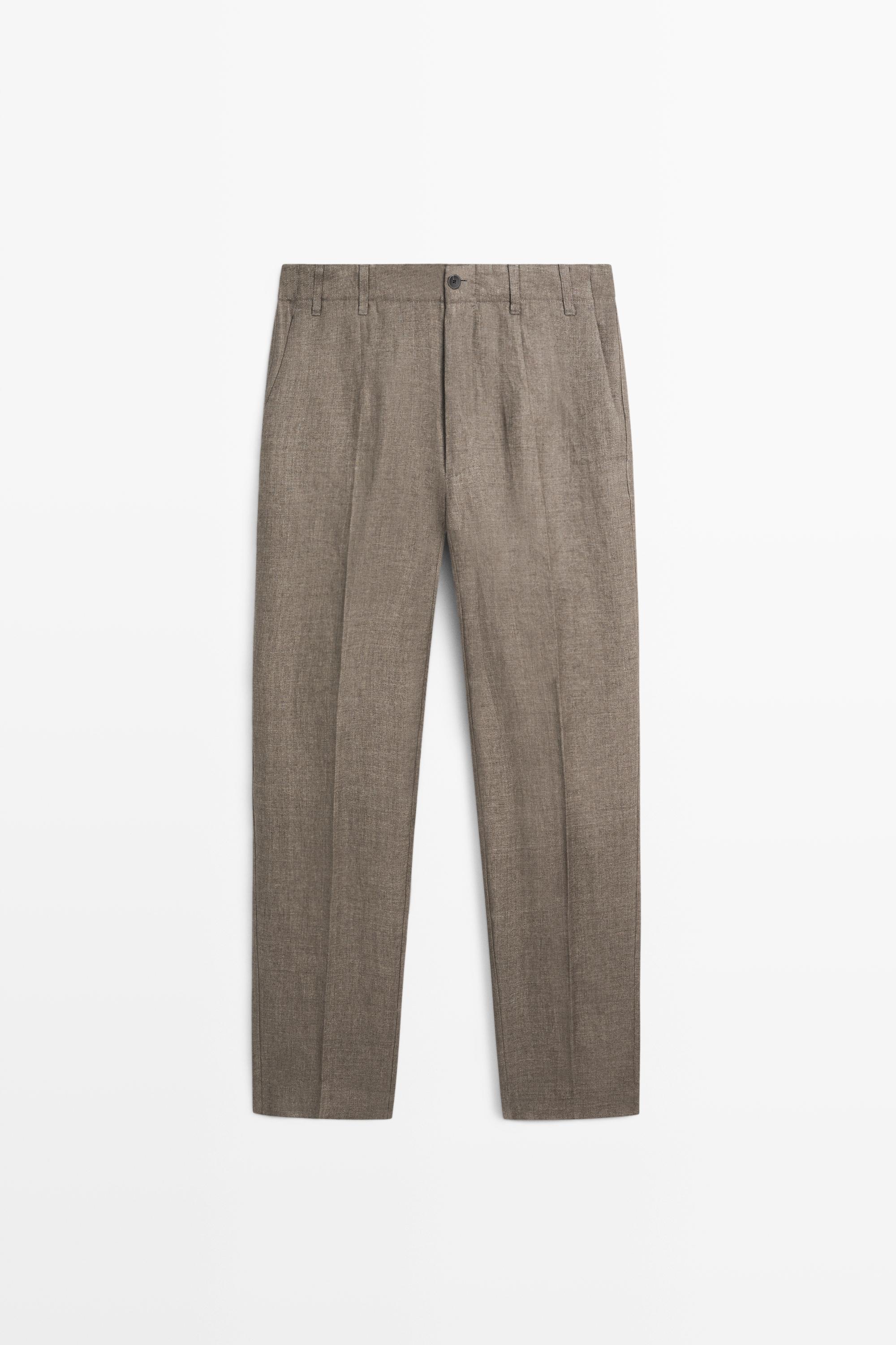 Pantalon total look 100 % lin délavé