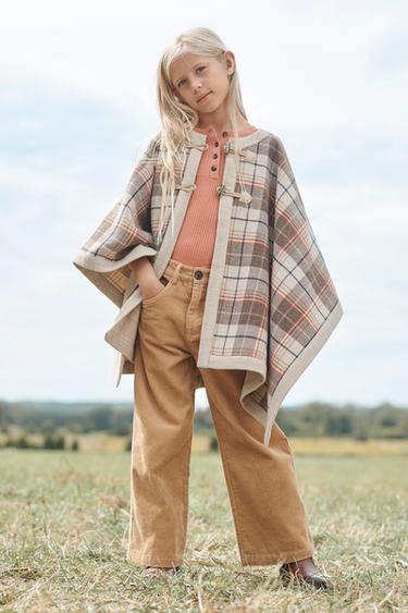 CAPA PONCHO CUADROS CON LANA LIMITED EDITION  - Beige-marro de Zara - Imagen 0