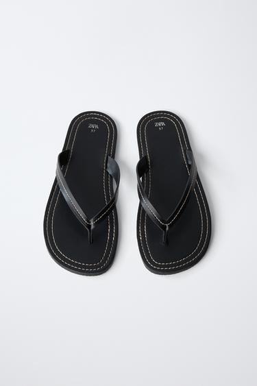 LEATHER SANDALS - Black by Zara - Image 3