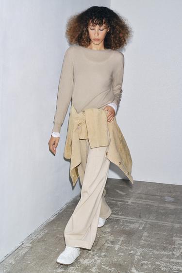 PULL 100 % LAINE ULTRA-DOUCE MANCHES LONGUES - Beige de Zara - Image 3