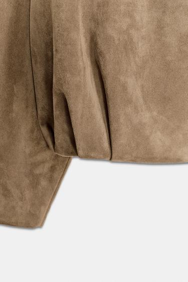 VESTE ENVELOPPANTE EFFET DAIM - Camel foncé de Zara - Image 9