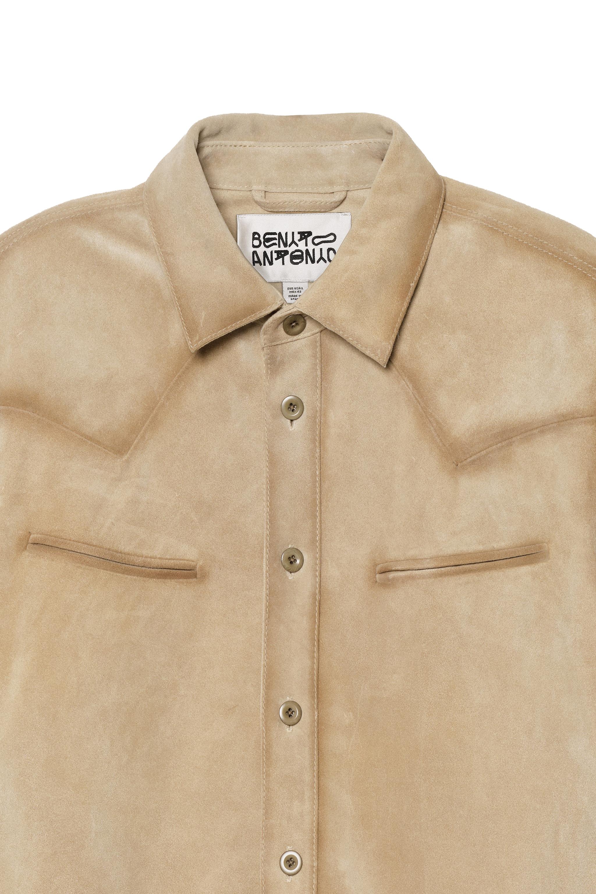 Zara REGULAR FIT SUEDE LEATHER OVERSHIRT — фото 5