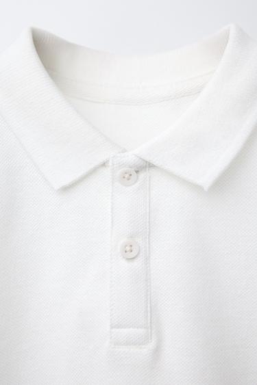 BASIC POLO SHIRT - White by Zara - Image 3
