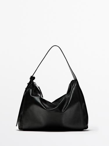 Bolso de hombro piel napa - Negro de Zara