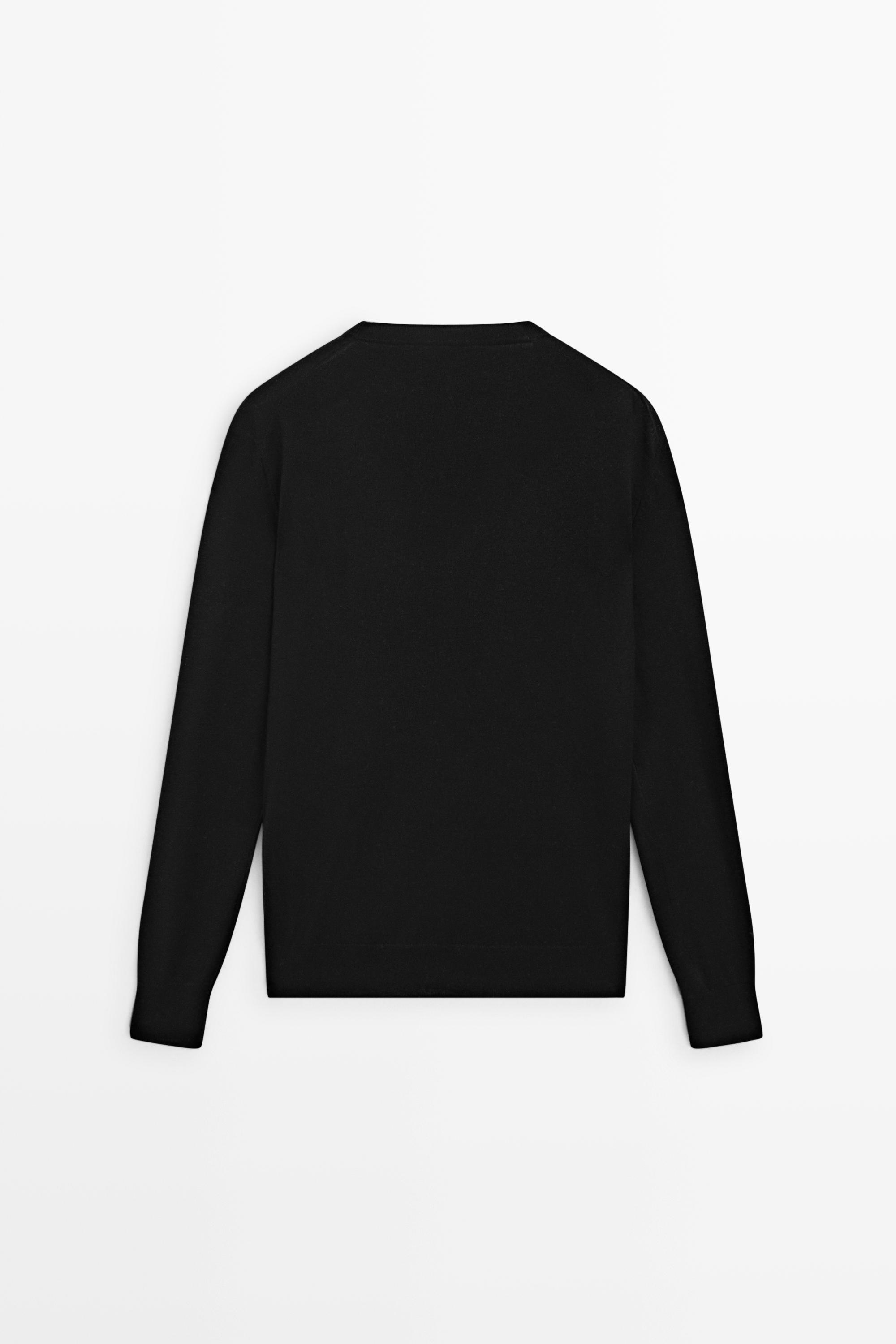 V-neck knit sweater