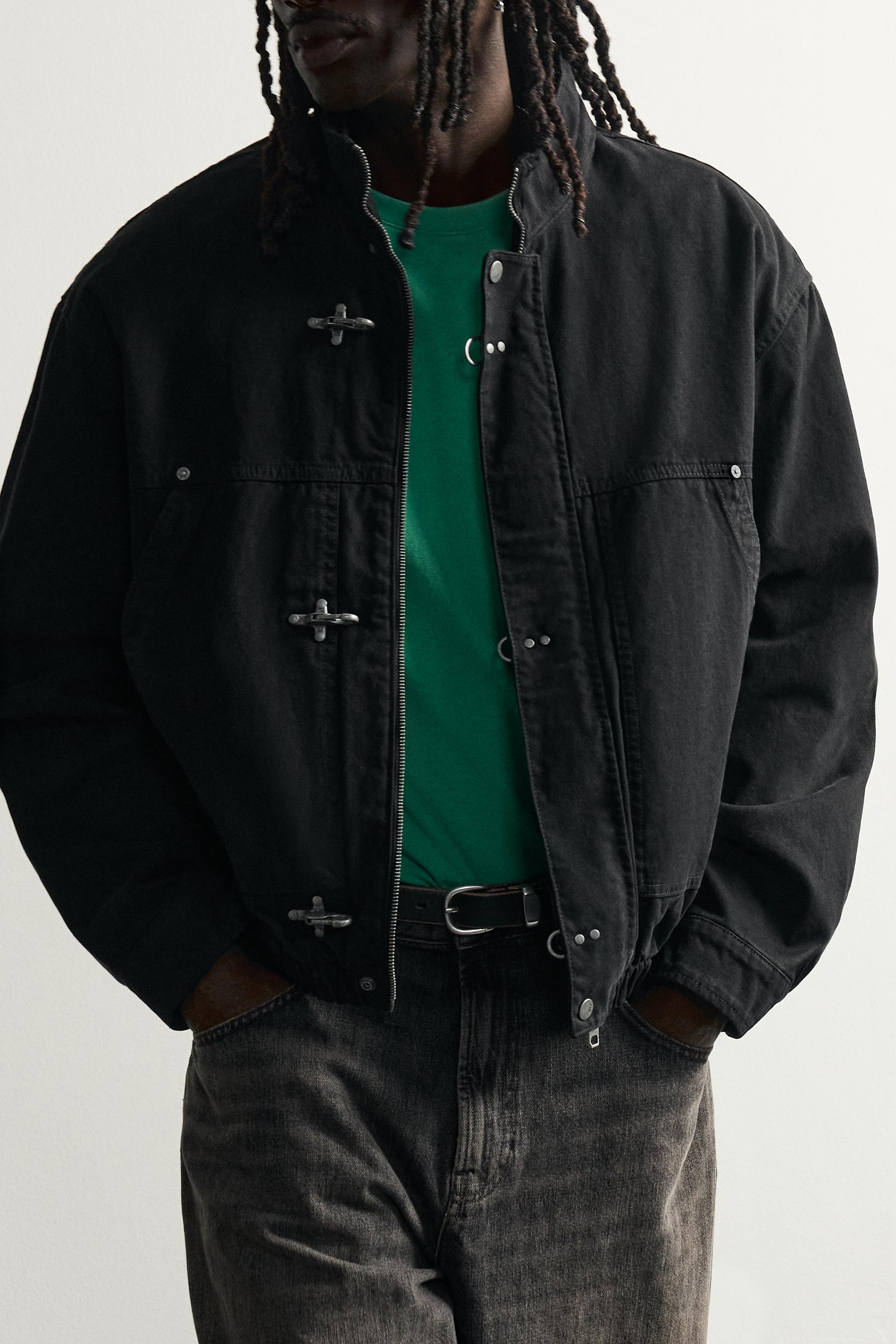 Мужские куртки Zara RELAXED FIT JACKET WITH METAL FIREMAN CLASPS — фото 5
