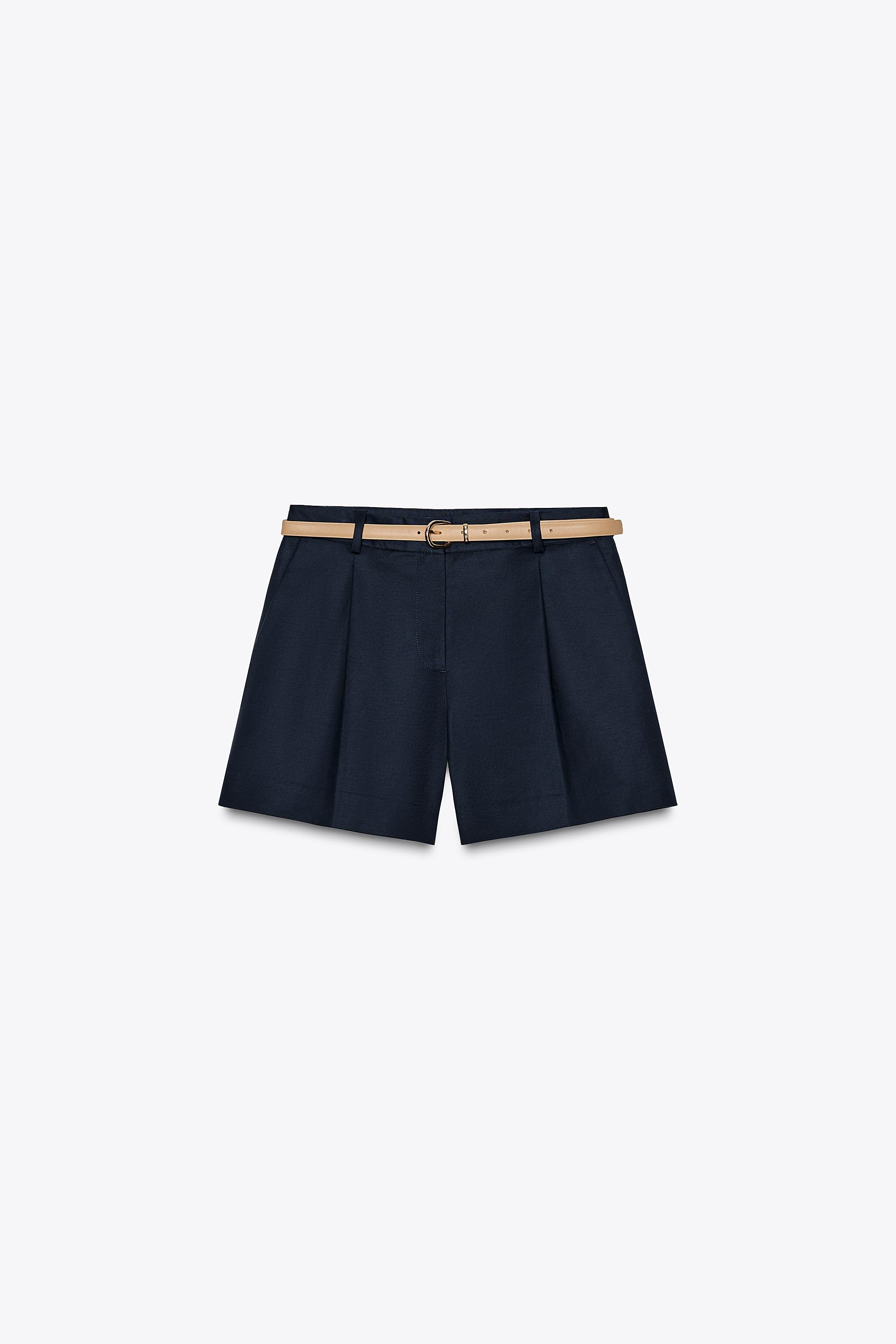 BELTED SHORTS WITH DARTS - White | ZARA United States