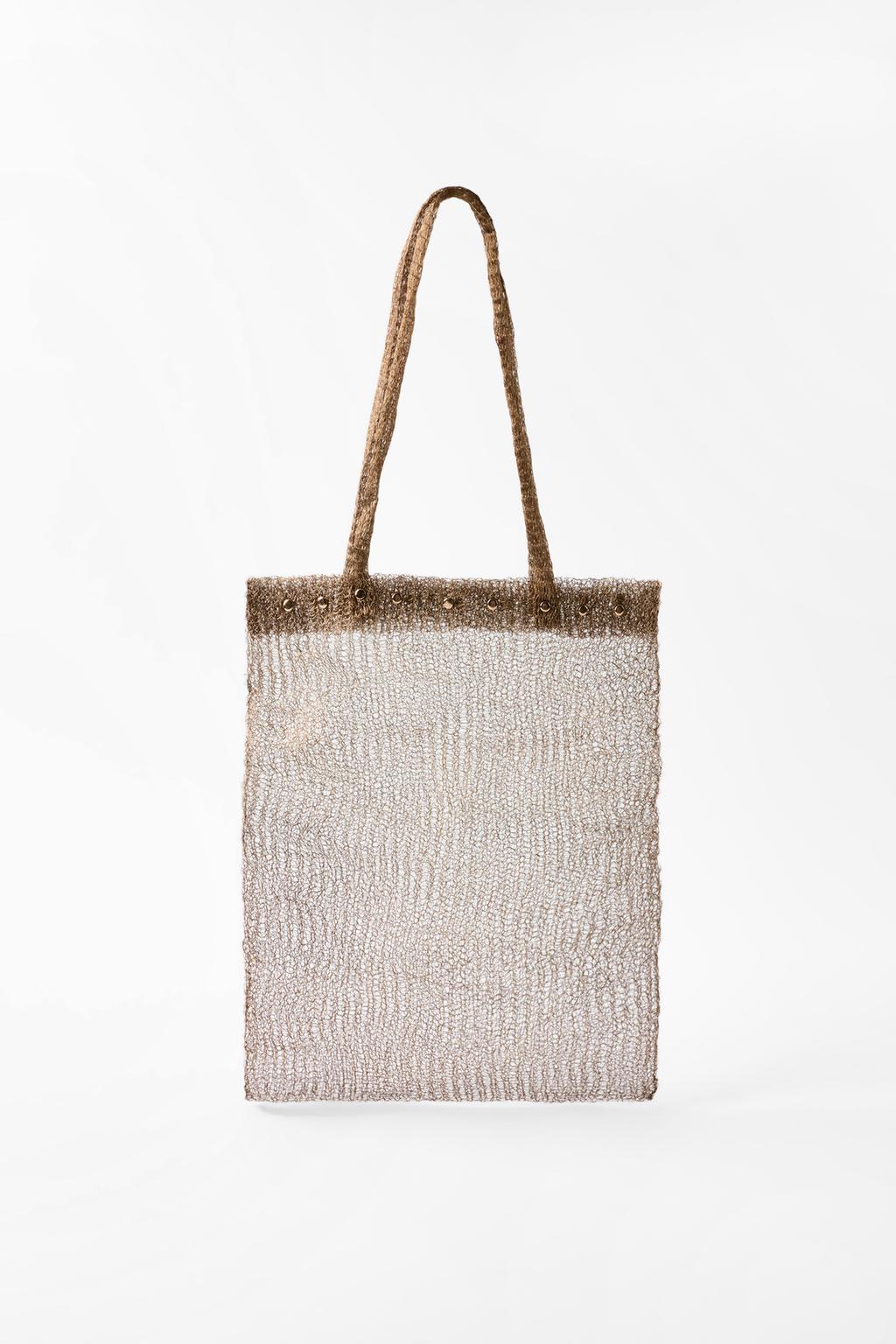 STUDDED METAL MESH BAG