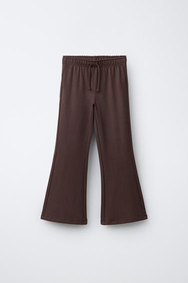 FLARE PLUSH TROUSERS - Brown by Zara