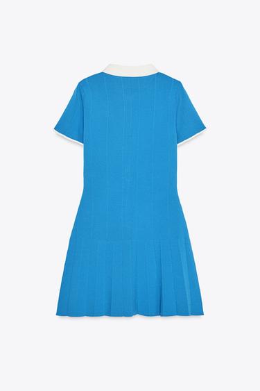 KNIT SHIRT DRESS - Blue by Zara - Image 5