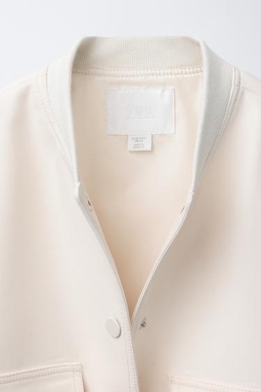 BOMBER COURT AVEC ÉPAULETTES - Écru de Zara - Image 6