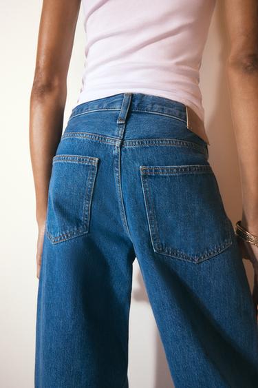 Zara ZW COLLECTION WIDE LEG LOW RISE JEANS - Blue