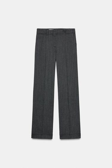 PANTALÓN RECTO ESPIGA - Gris oscuro de Zara