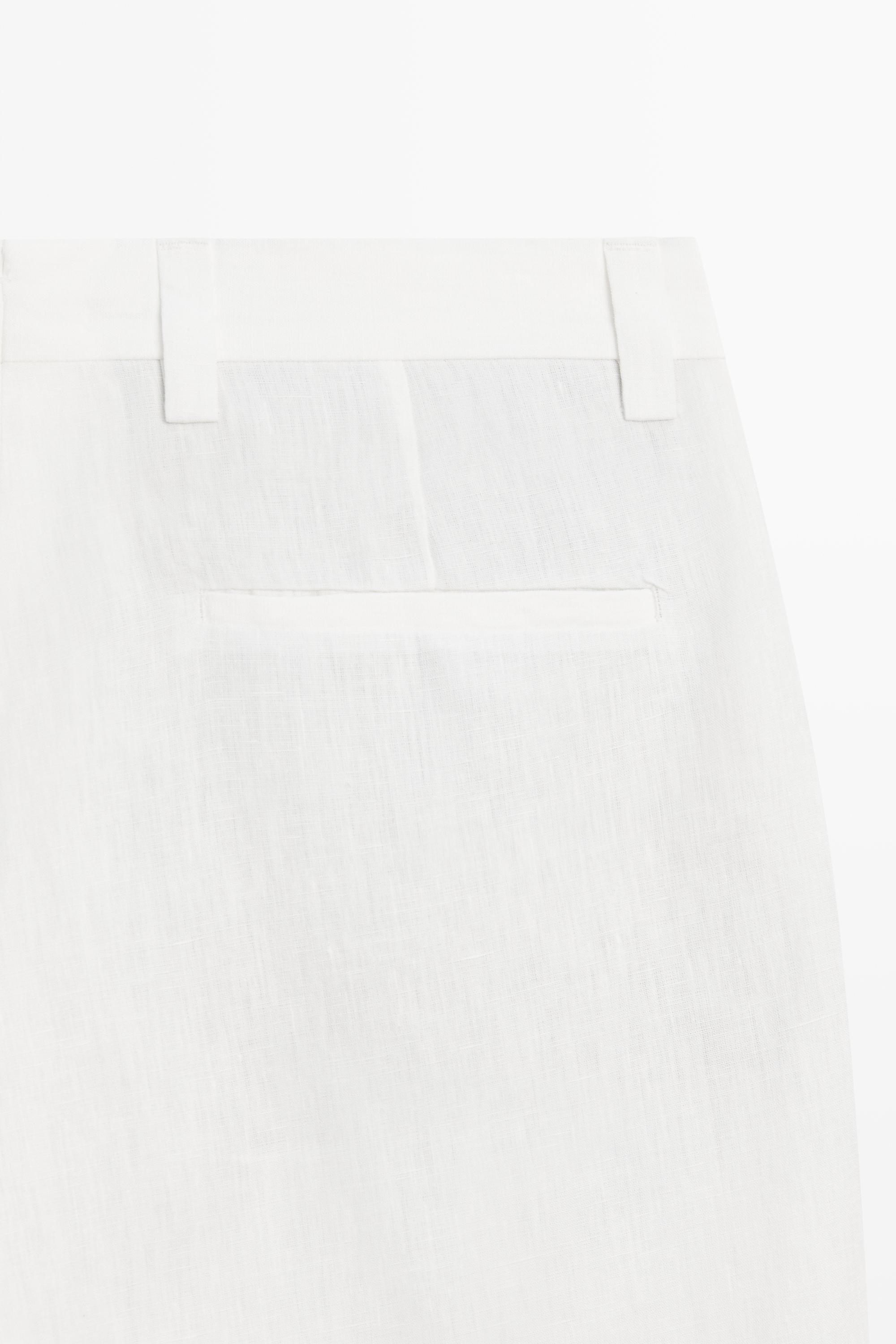 Darted 100% linen trousers