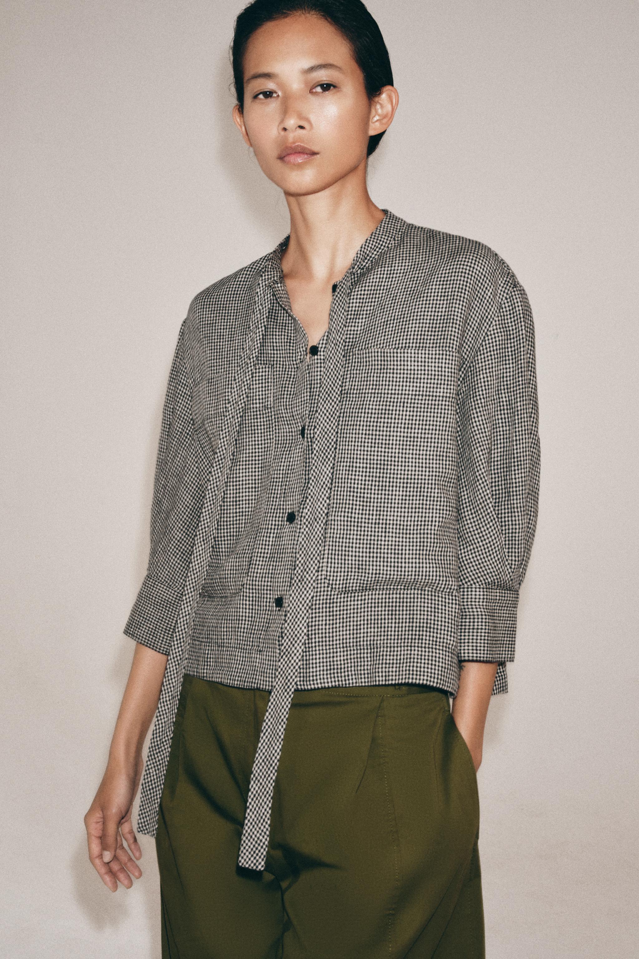 KARELİ KETEN GÖMLEK ZW COLLECTION