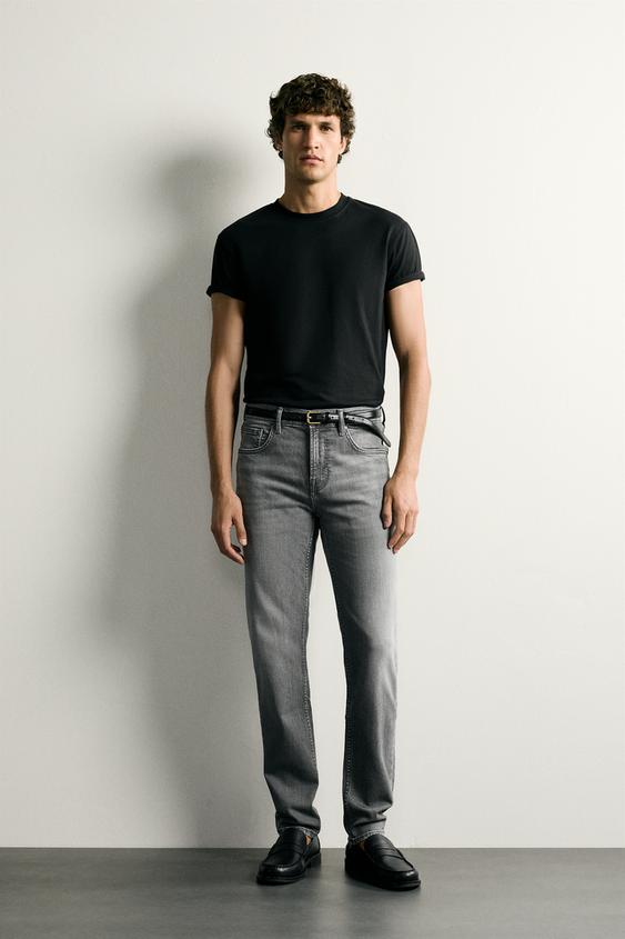 BASIC SLIM FIT JEANS - Light grey by Zara - Image 0