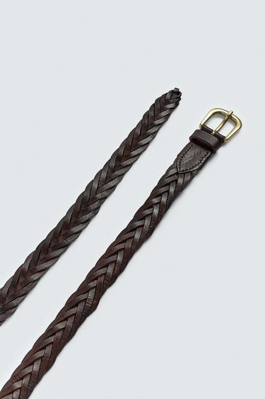 CEINTURE EN CUIR TRESSÉ AARON LEVINE X ZARA - Marron de Zara - Image 4