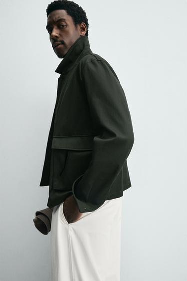 REGULAR FIT JACKET WITH POCKETS - Dark green by Zara - Image 6