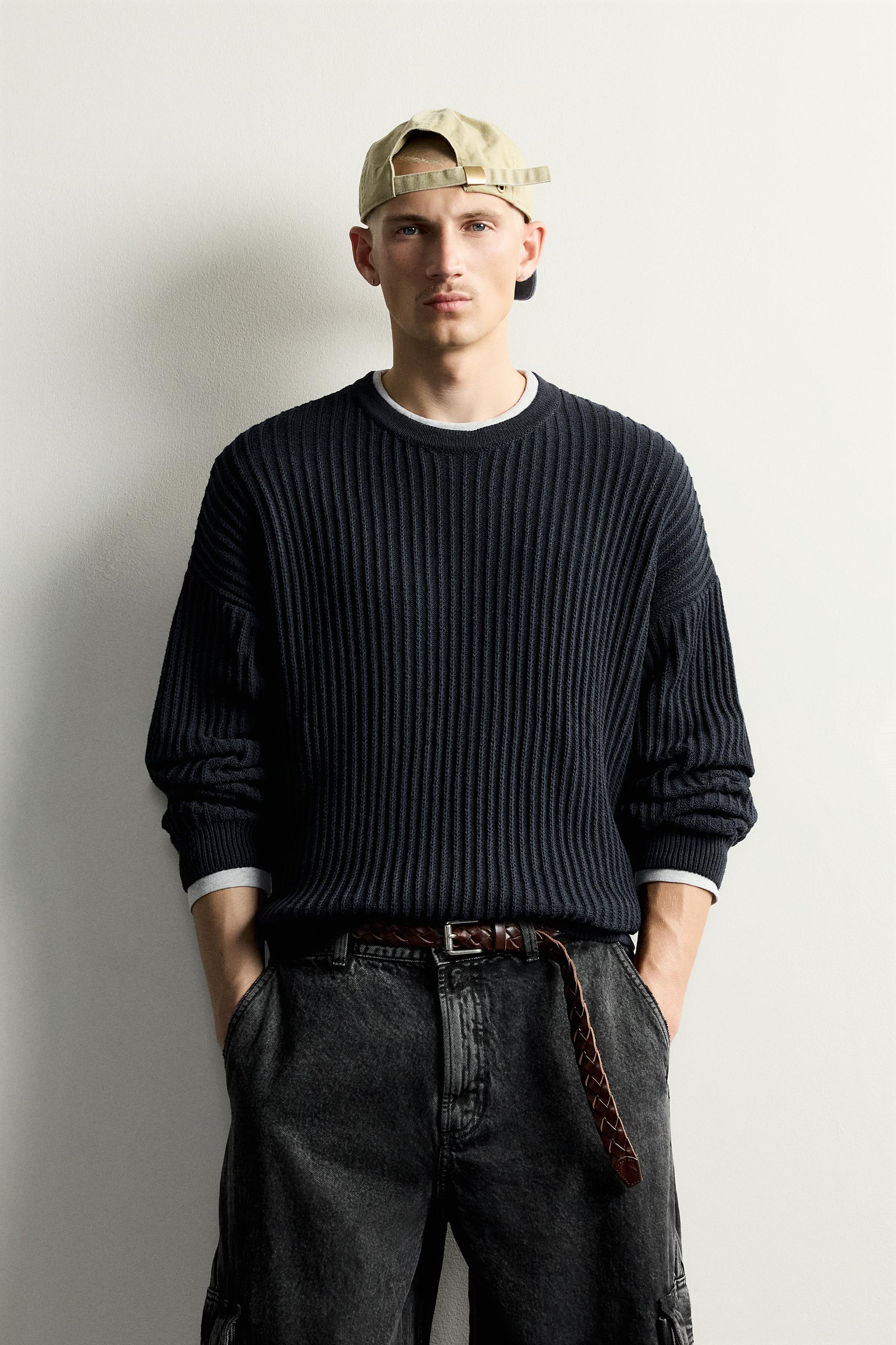 Zara DOKULU BOXY FIT KAZAK görsel 2
