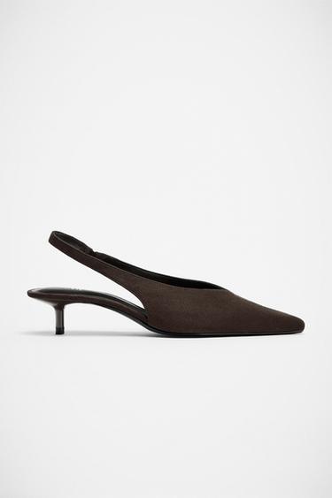 SLINGBACK HIGH-HEEL SHOES - Brown by Zara