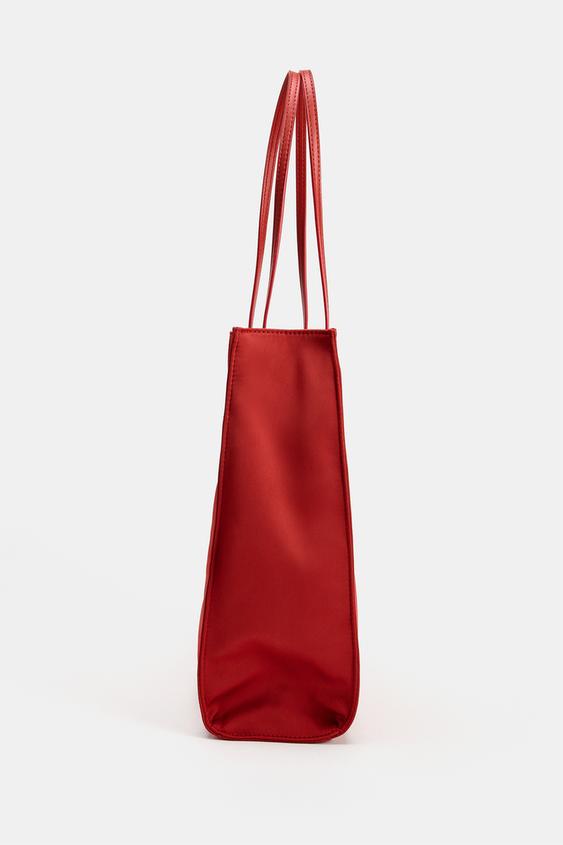 SATIN TOTE BAG - Red by Zara - Image 2