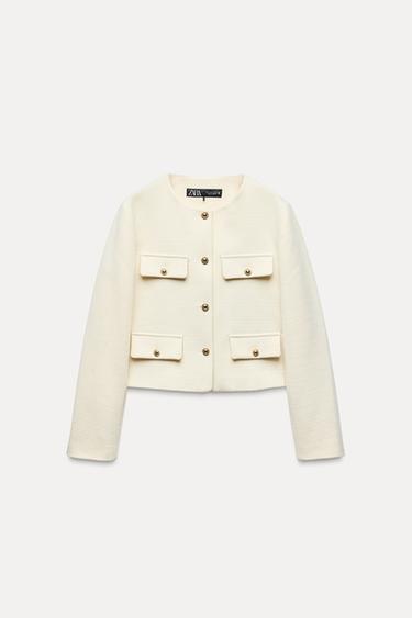SAKO CROPPED S KLOPAMI - Prodn od Zara