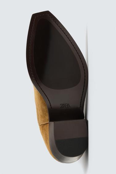 BOTTES COW-BOY EN CUIR ÉDITION LIMITÉE - Beige de Zara - Image 6