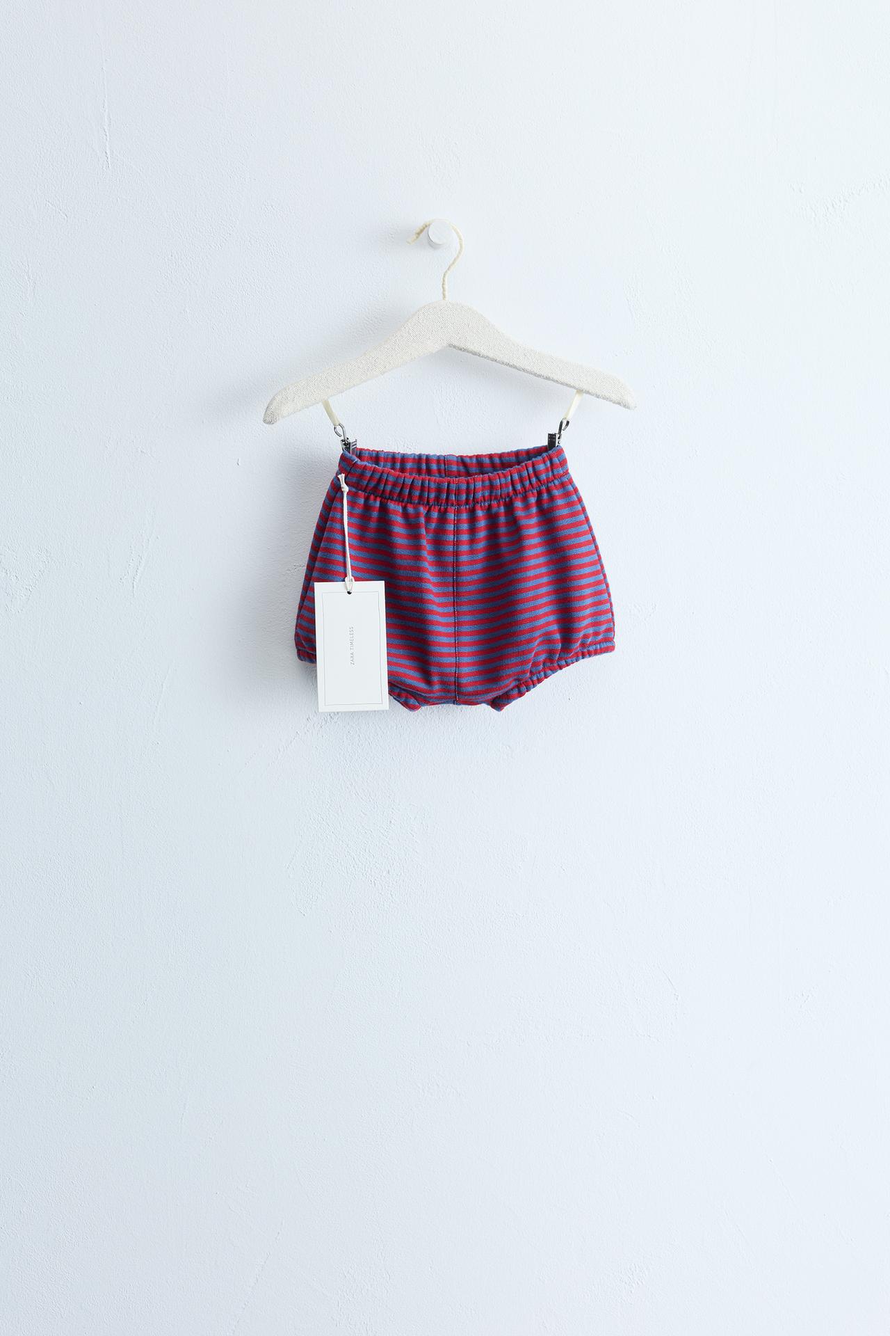 ZARA TIMELESS - STRIPED BLOOMERS — Red