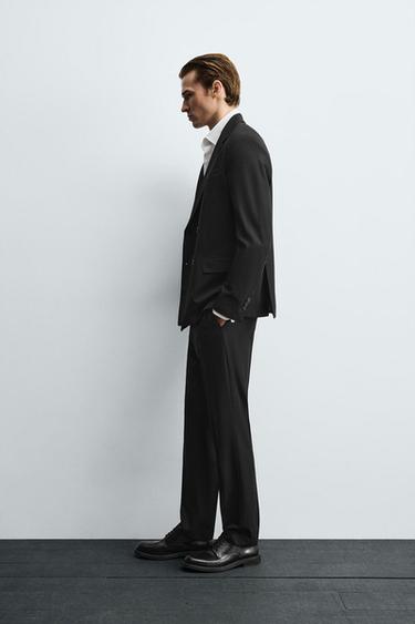 COMFORT SUIT TROUSERS WITH PLEATS - Black by Zara - Image 3