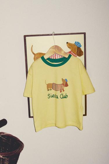 KINDER-PYJAMA-SET HUND - Cremefarben / Grün von Zara