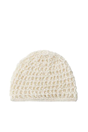 Zara WOVEN SKULLCAP - Oyster-white