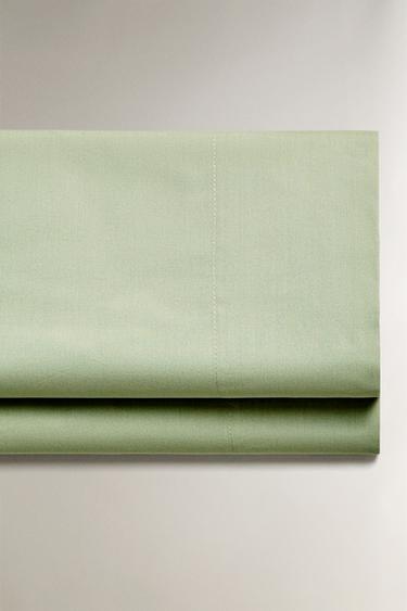 PERCALE COTTON FLAT SHEET (200 THREAD COUNT) - Light green by Zara
