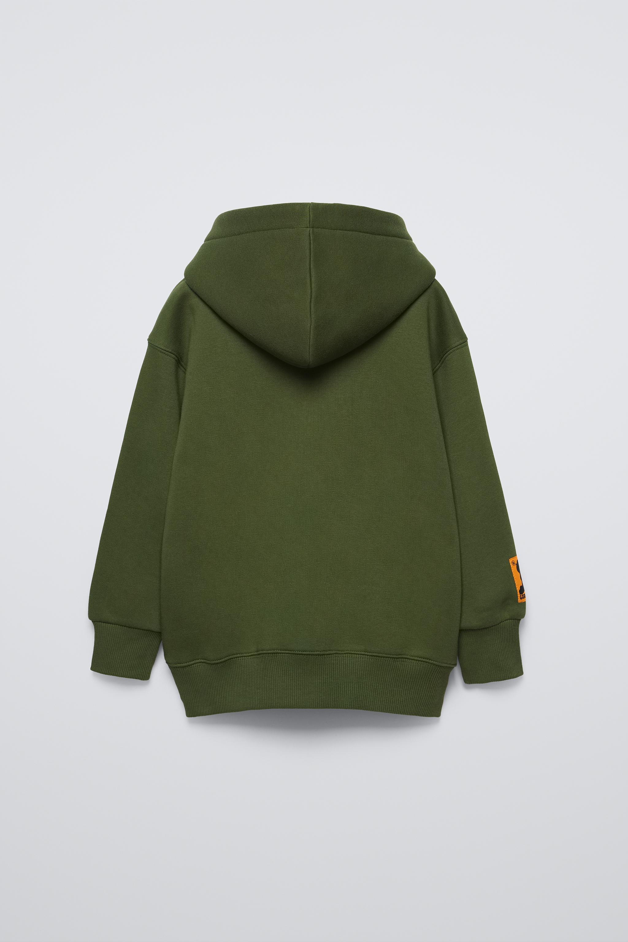 Green hoodie zara sale