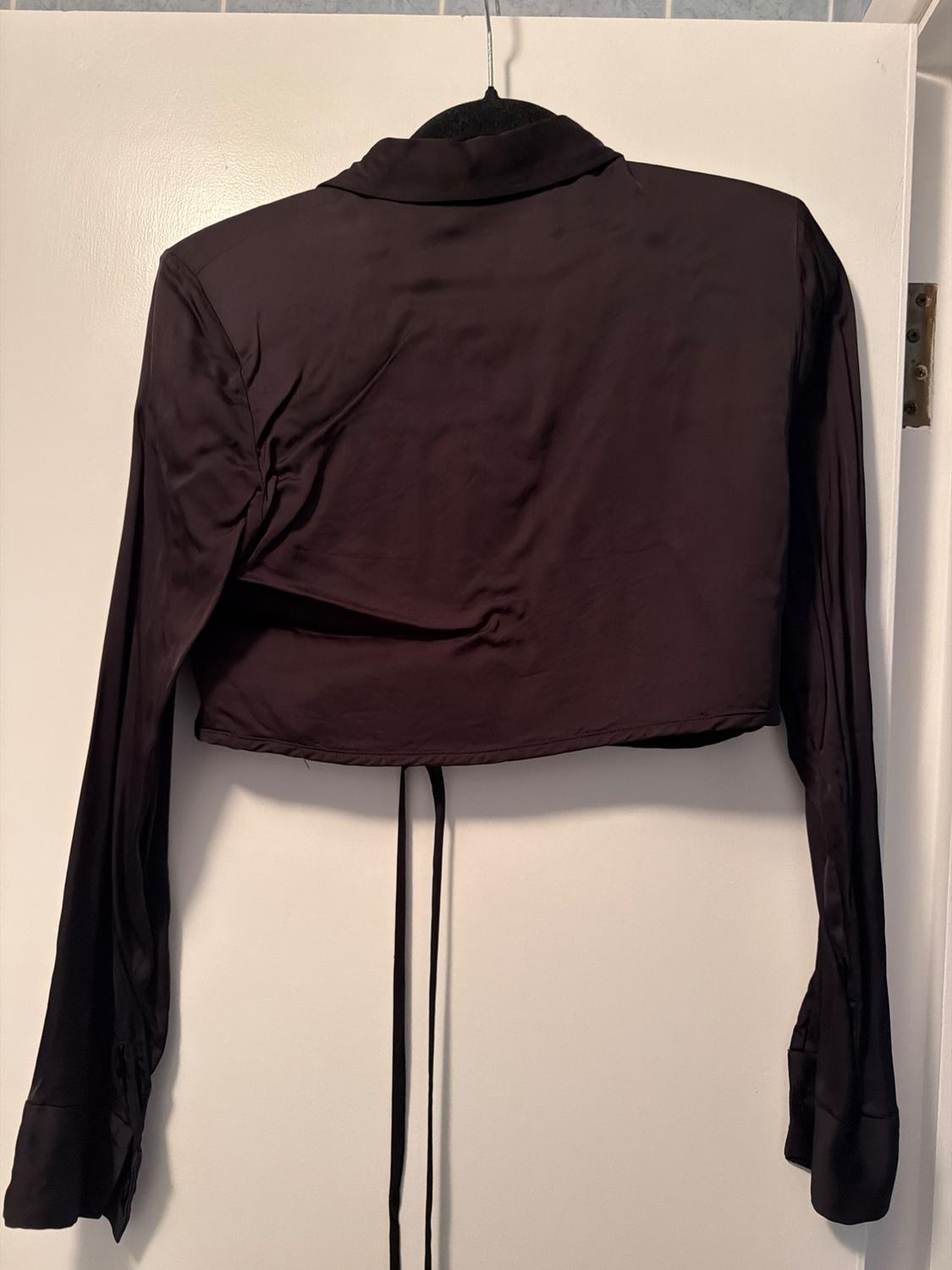 CROPPED SATINY SHIRT - Image 3