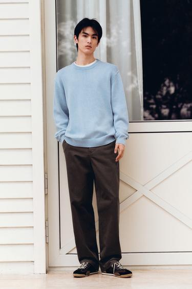 Zara 直筒休閒長褲 - 棕色