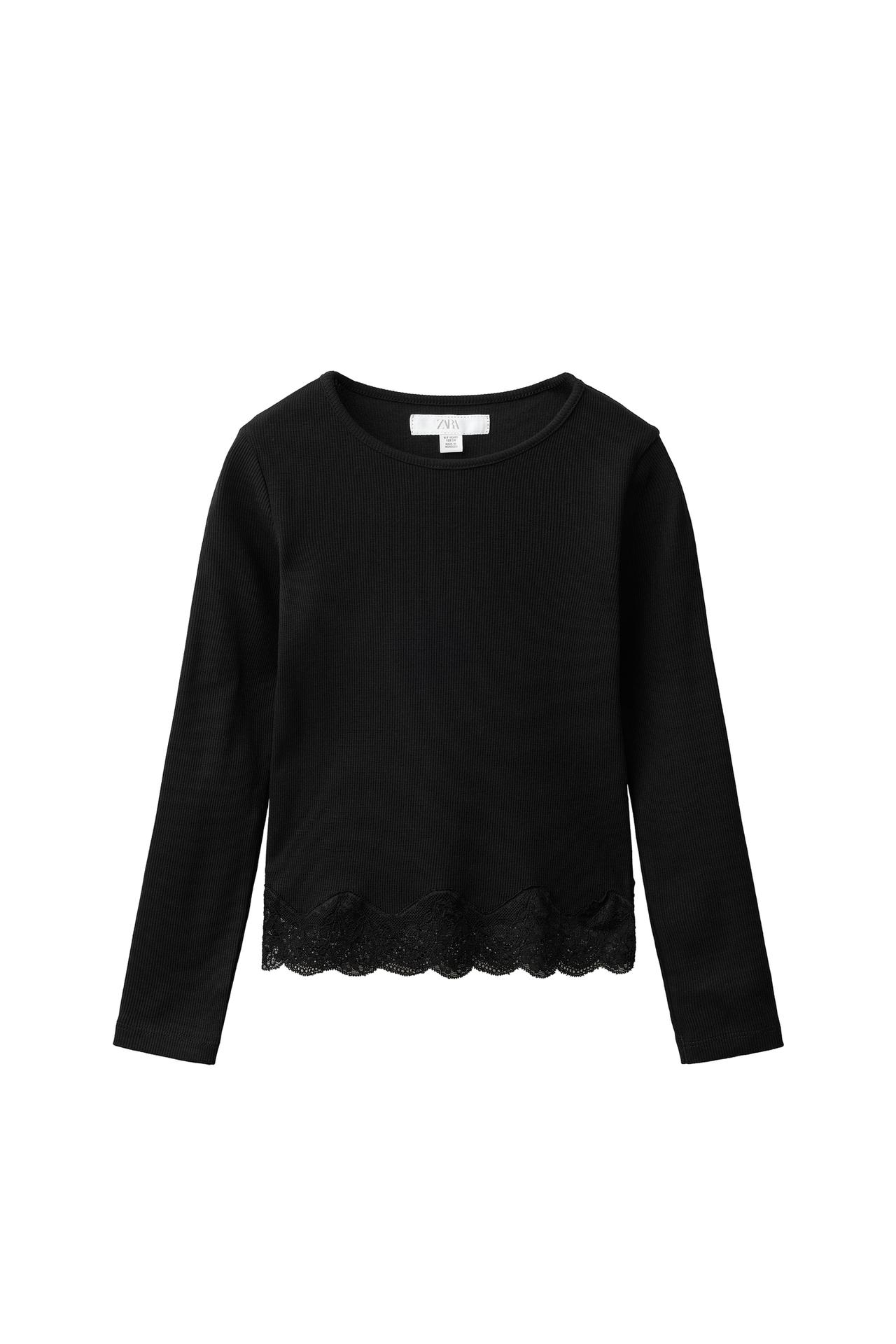 RIBBED LACE T-SHIRT