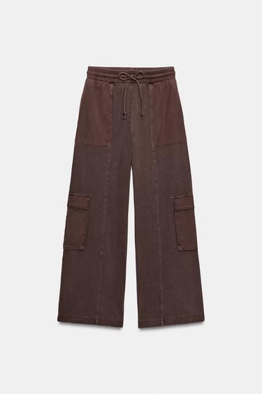PANTALON CARGO EFFET DÉLAVÉ - Marron de Zara - Image 4