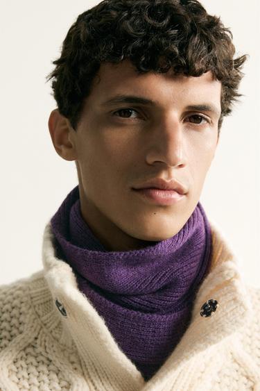 Zara RELAXED FIT CABLE KNIT JUMPER - Oyster-white