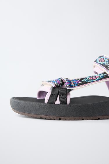 SANDALES TECHNIQUES BRODÉES - Multicolore de Zara - Image 5