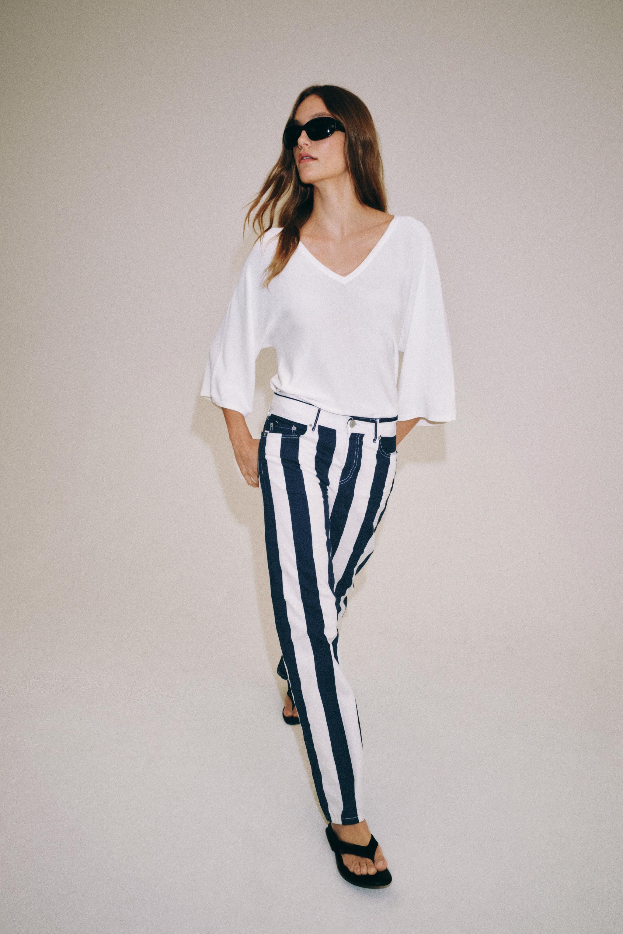ZW COLLECTION ORTA BEL DÜZ PAÇA ÇİZGİLİ JEAN - Görsel 4
