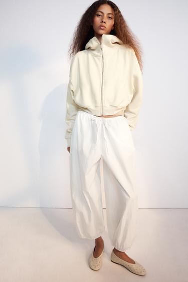 CROPPED HOODIE - Ecru by Zara