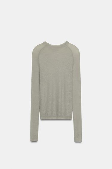 EXTRA FINE KNIT TOP - Light grey by Zara - Image 4