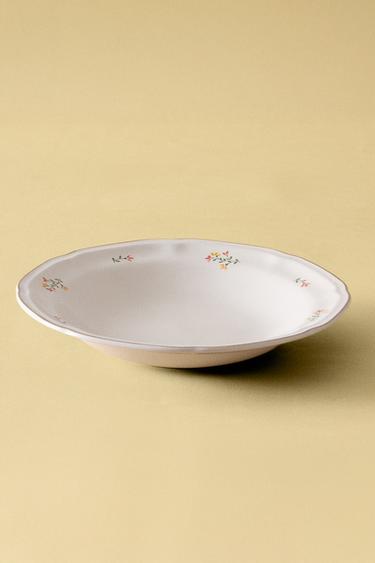 FPORCELAIN SOUP PLATE WITH FLORAL PRINT - Cream by Zara - Image 5