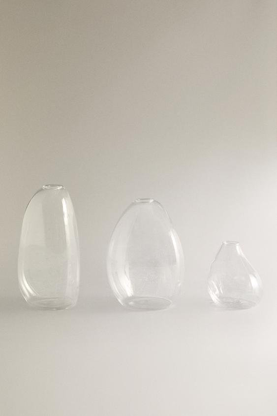 Zara SMALL IRREGULAR GLASS VASE - 透明 - 圖片 0