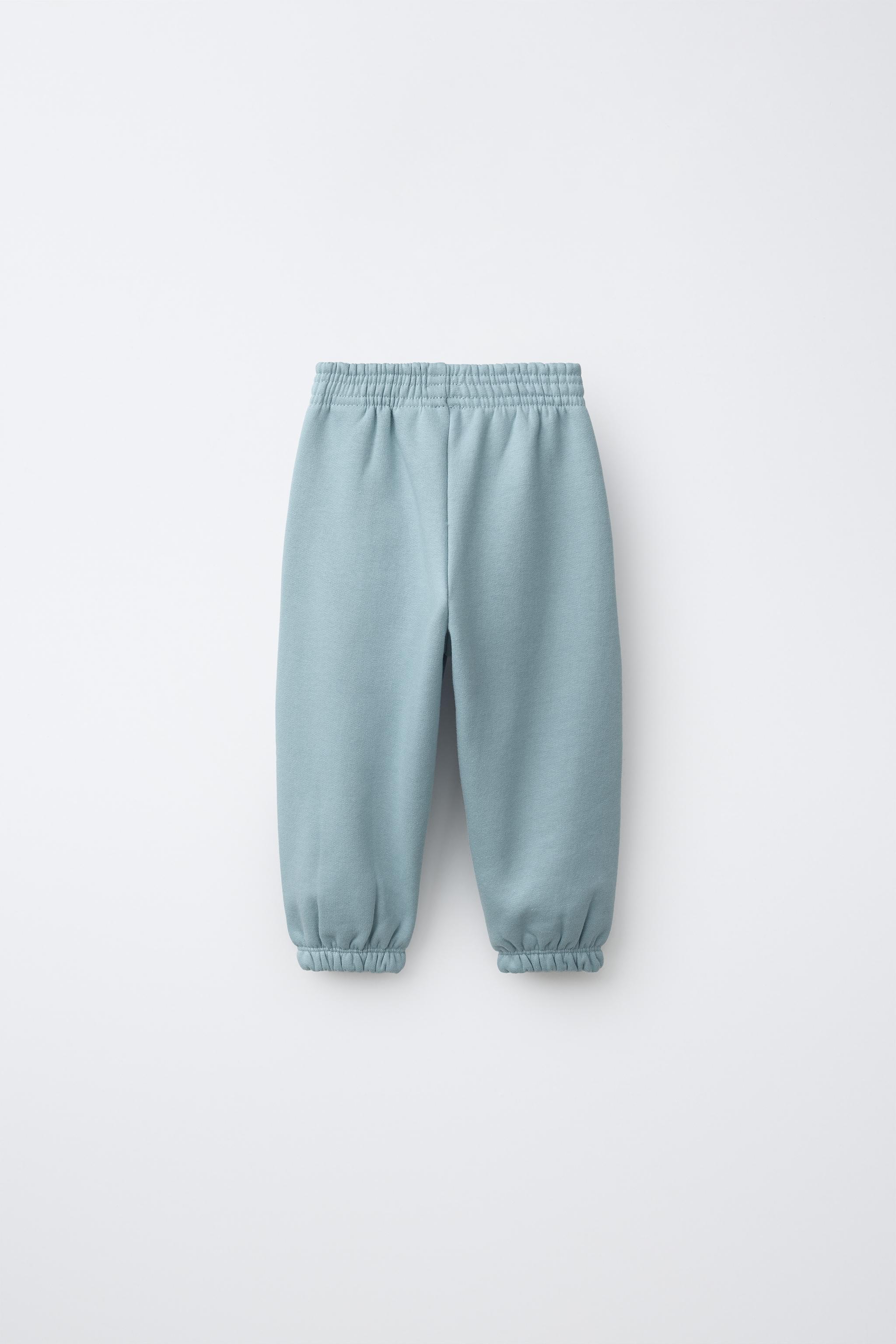 SOLID JOGGING PANTS — Light blue